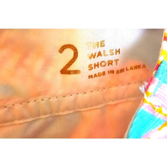 Lilly Pulitzer The Walsh Pink, Blue, & Orange Summer Short in Lenore Print - Picture 6 of 6